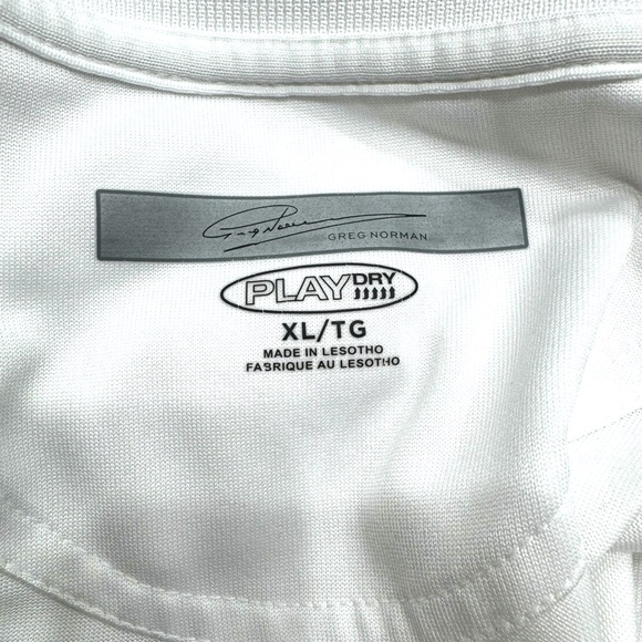 GREG NORMAN PLAY DRY® WHITE TONAL DIAMOND EMBOSSED POLO SHIRT - Picture 11 of 14